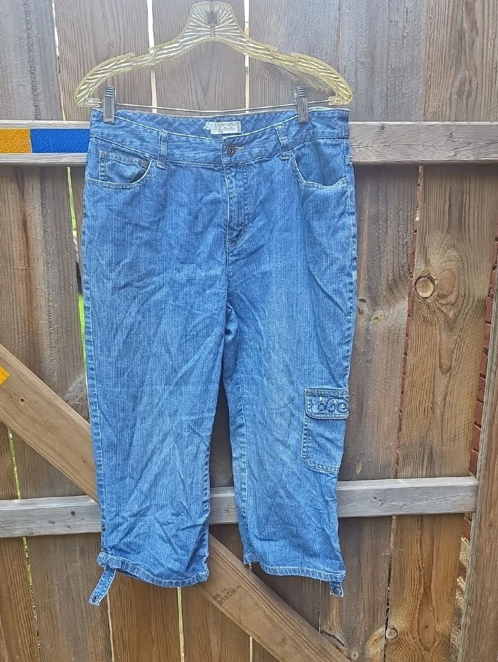 Blue Denim Cargo Capris